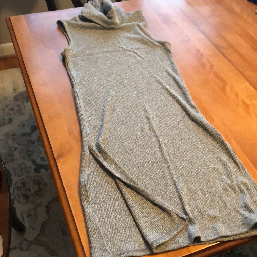 Cowl neck sleeveless sweater dress